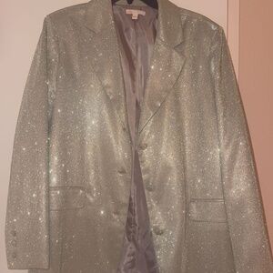 Silver Glitter Blazer